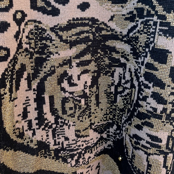 Maurada Vintage 1980s Tiger and Leopard Oversized Sweater Novelty Print Big Cats - Picture 2 of 11